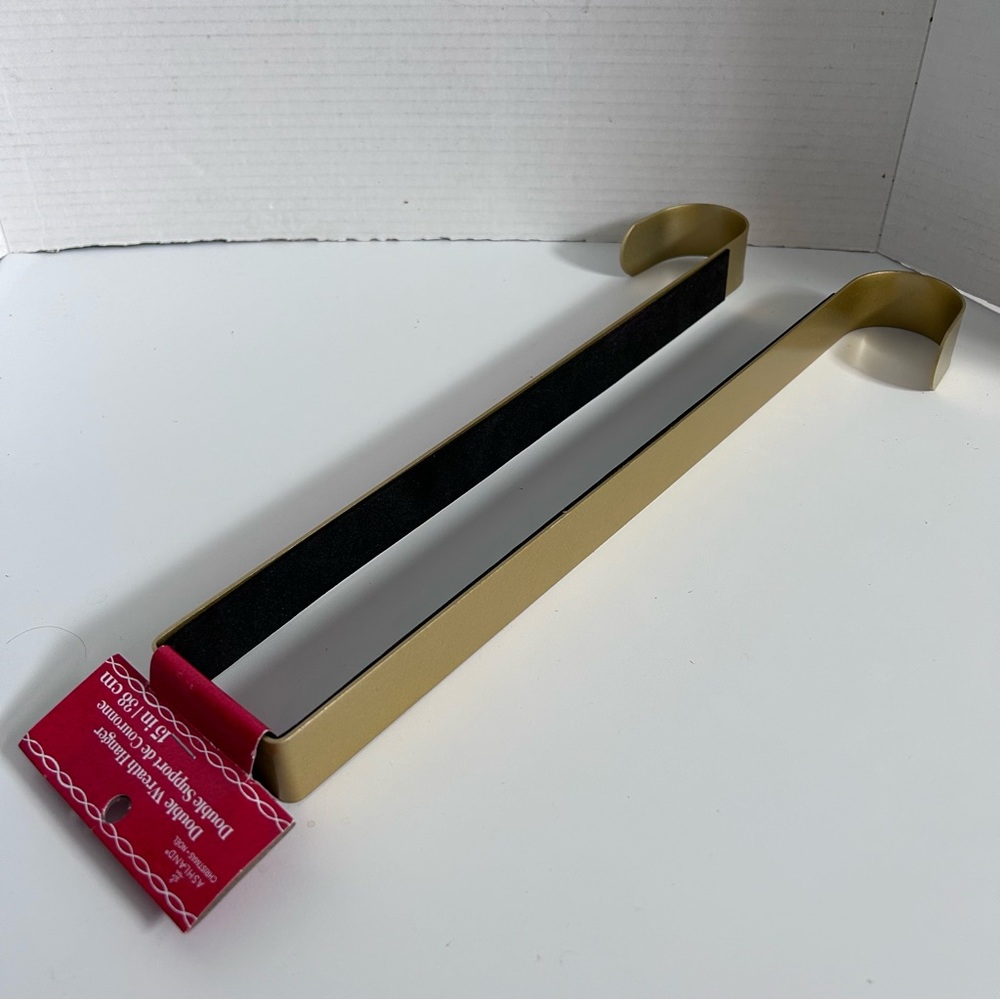 ASHLAND champagne gold Over-the-Door Double wreath hanger 15 inches long